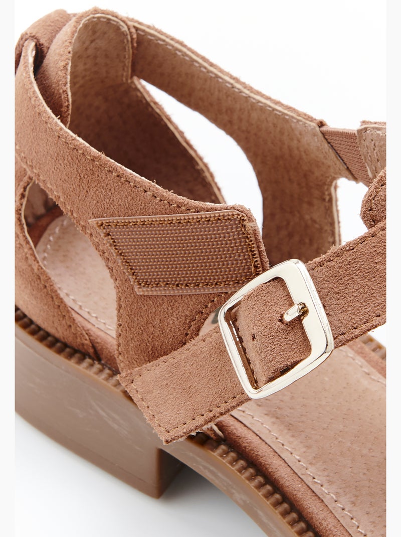 Sandales à bout fermé et brides - Damart Marron - Kiabi