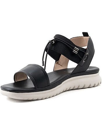 Sandales à bout large ajustables, modèle H - Lou