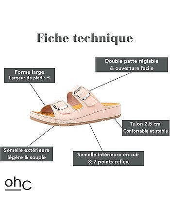 Sandales à bout large H - Modèle Hibiscus