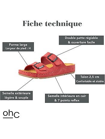 Sandales à bout large H - Modèle Hibiscus