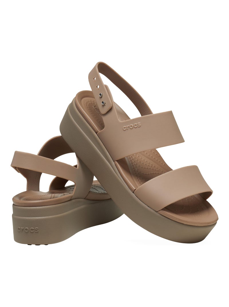 Sandales à bride Crocs Brooklyn low wedge Marron - Kiabi