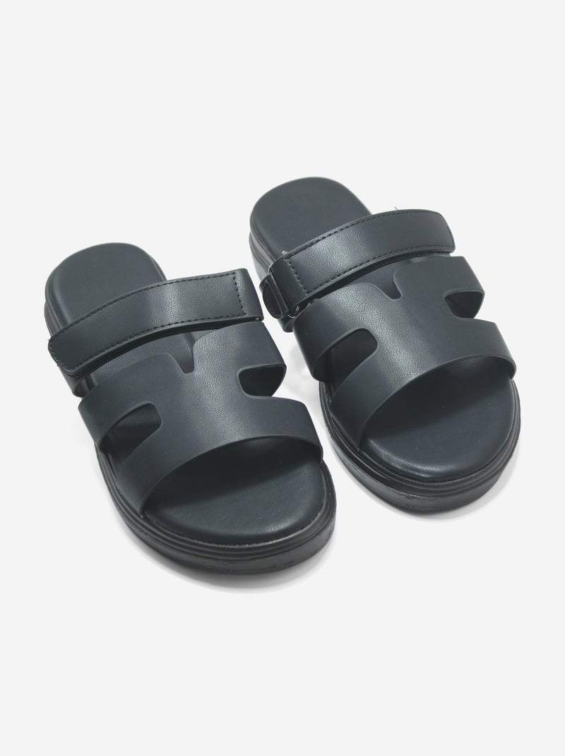 Sandales à bride et à scratch Noir - Kiabi