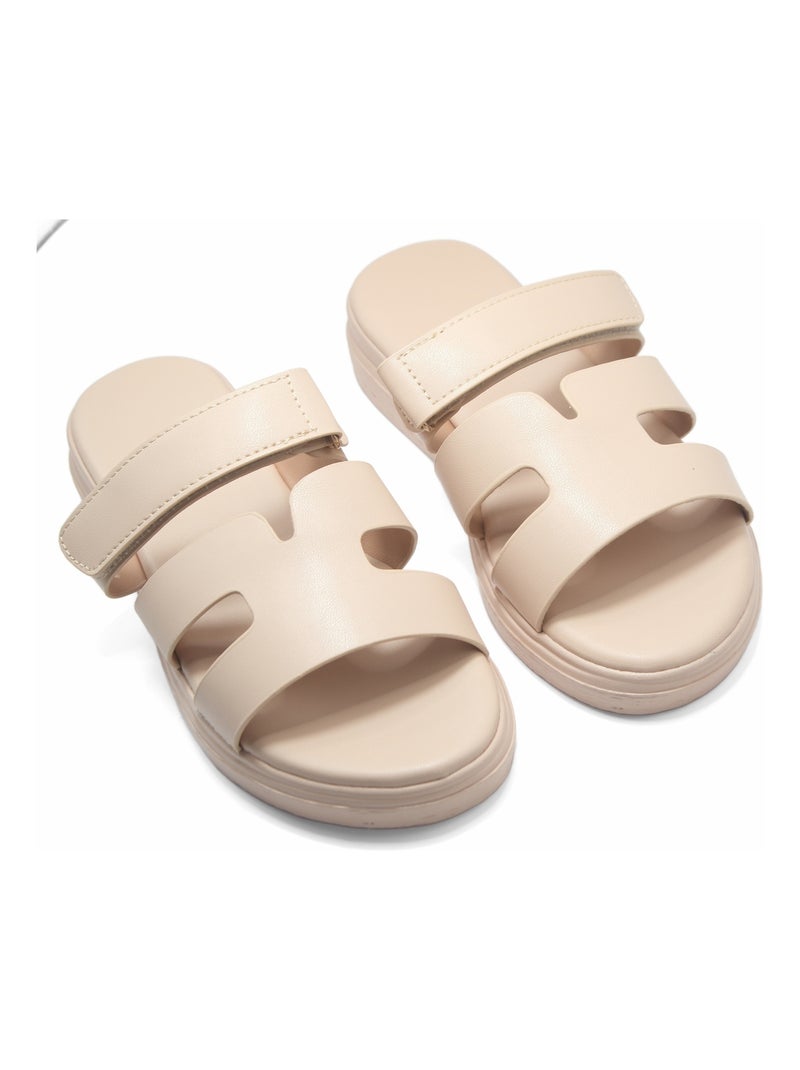 Sandales à bride et à scratch Rose - Kiabi