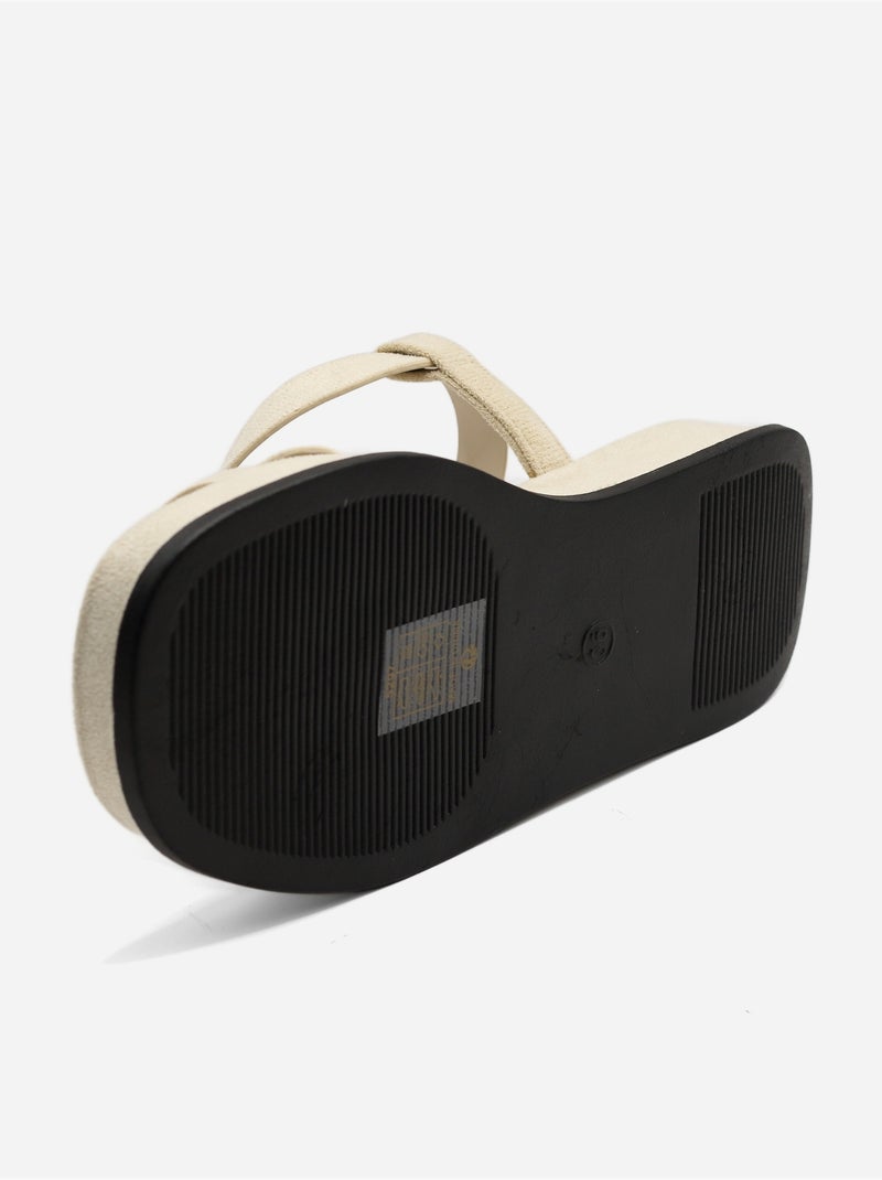 Sandales à bride et ardillon - C M Beige - Kiabi