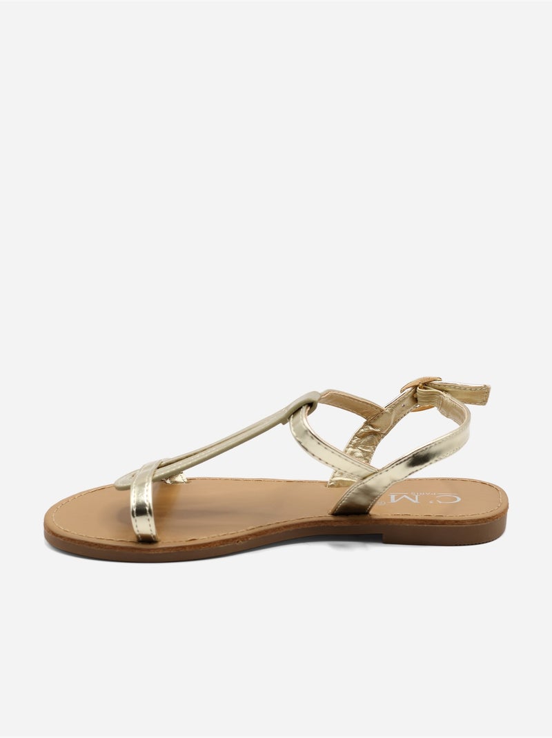 Sandales à bride et ardillon - C M Doré/or - Kiabi