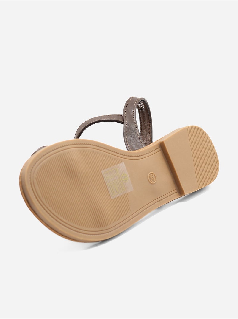 Sandales à bride et ardillon - C M Marron - Kiabi