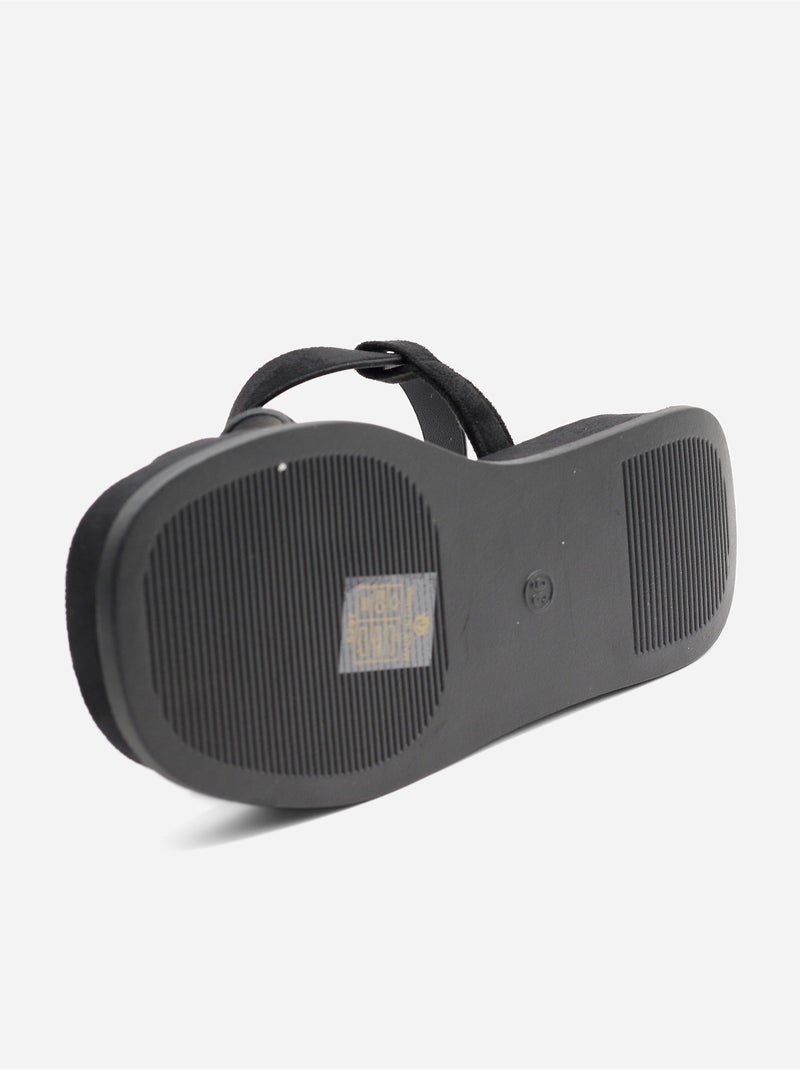 Sandales à bride et ardillon - C M Noir - Kiabi