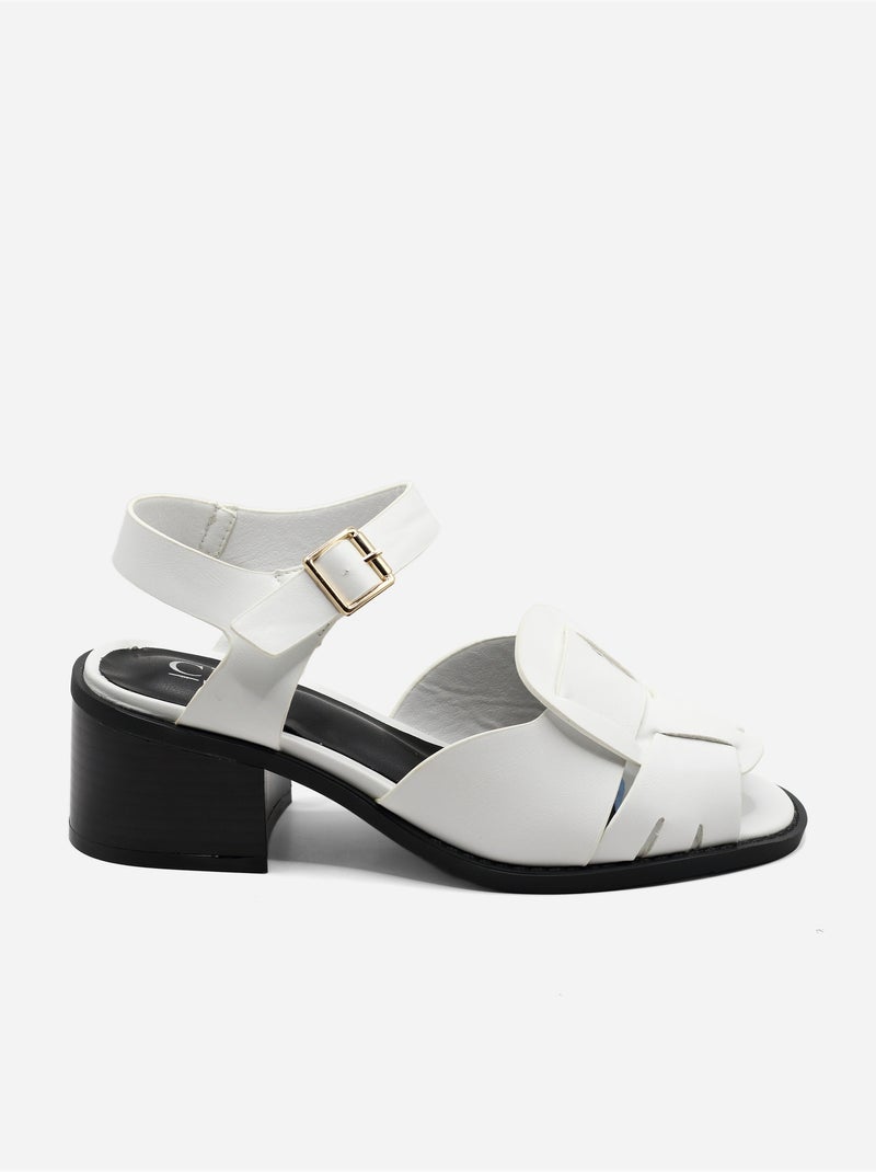 Sandales à bride et ardillon Blanc - Kiabi