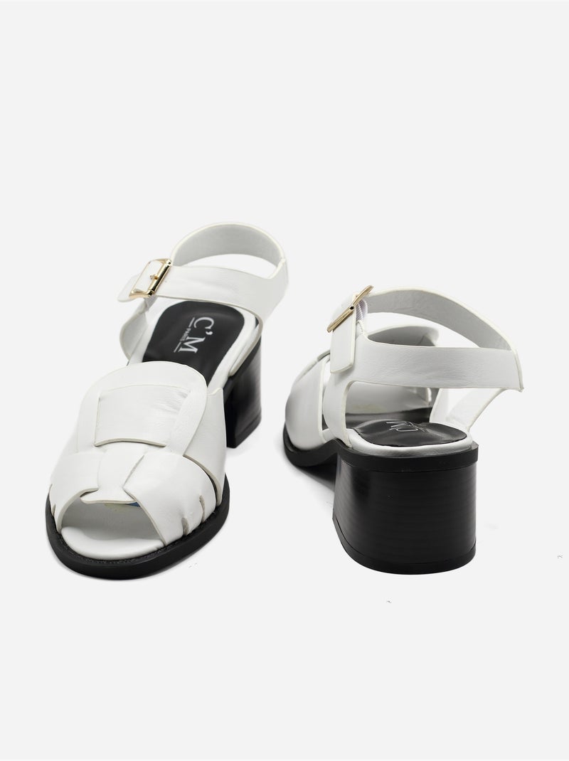 Sandales à bride et ardillon Blanc - Kiabi