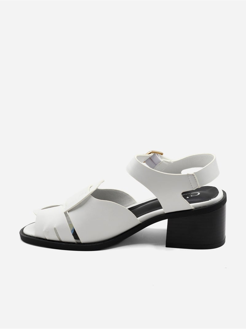 Sandales à bride et ardillon Blanc - Kiabi