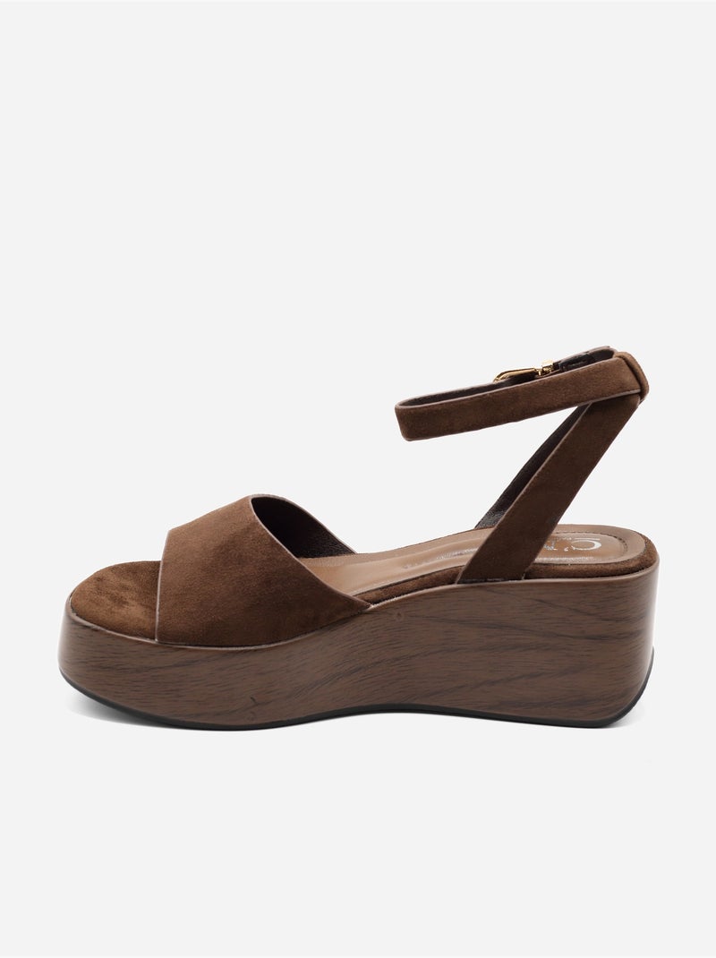 Sandales à bride et ardillon Marron - Kiabi