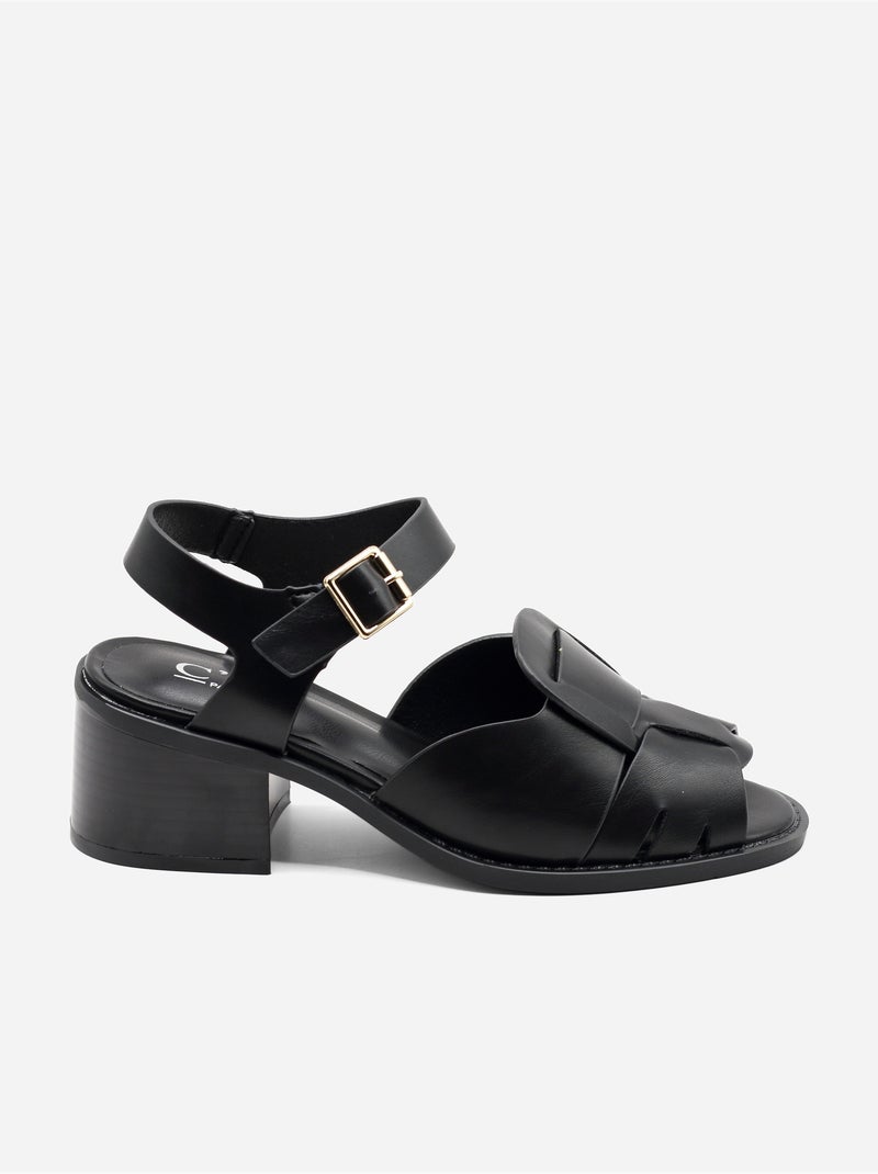 Sandales à bride et ardillon Noir - Kiabi
