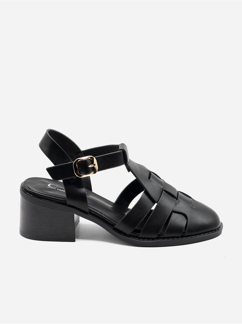 Sandales à bride et ardillon Noir - Kiabi