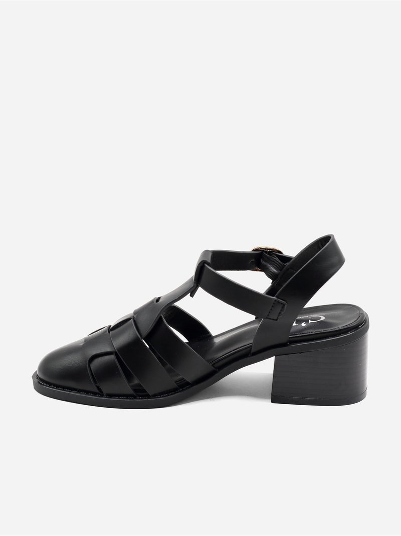 Sandales à bride et ardillon Noir - Kiabi