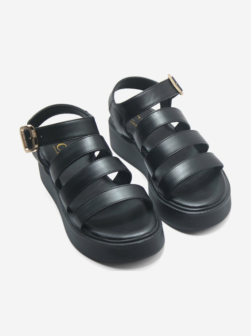 Sandales à bride Noir - Kiabi