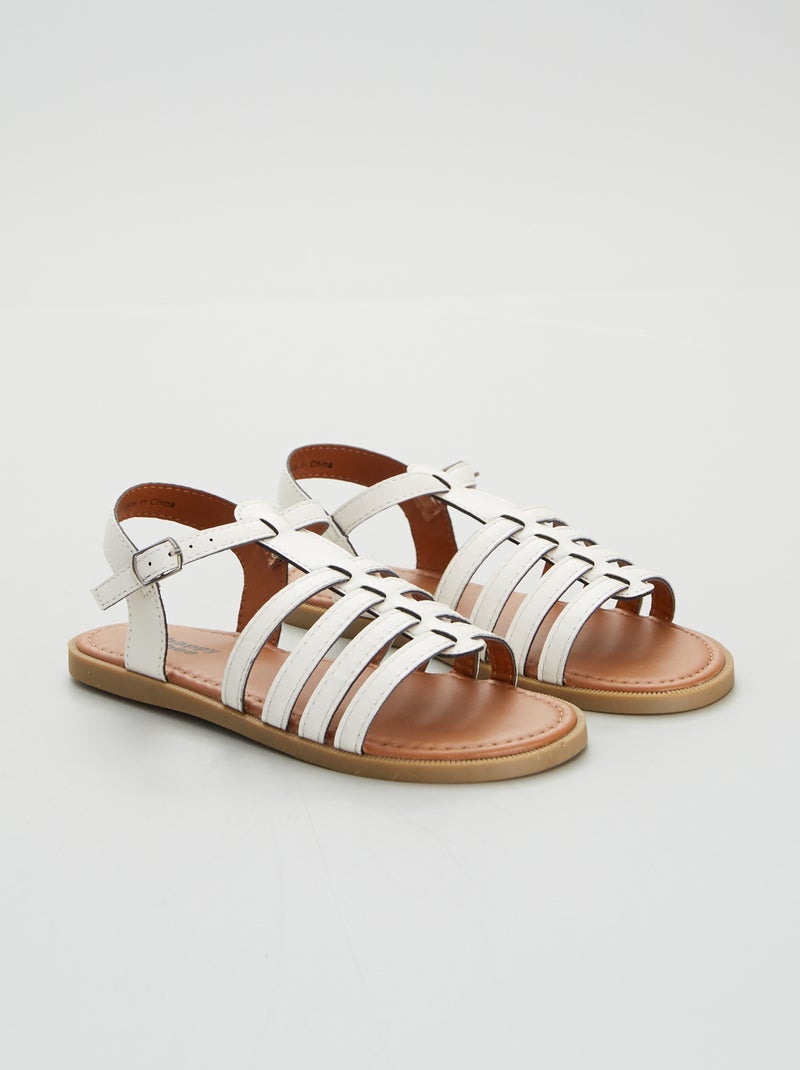 Sandales à brides blanc - Kiabi