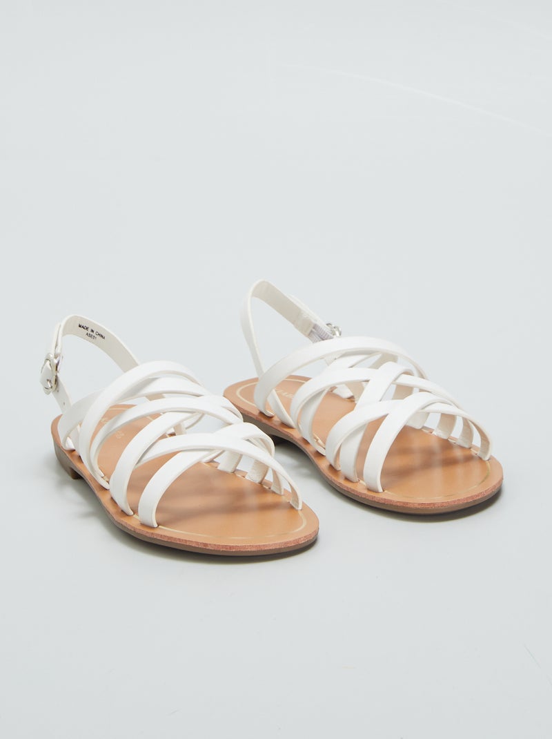 Sandales à brides BLANC - Kiabi