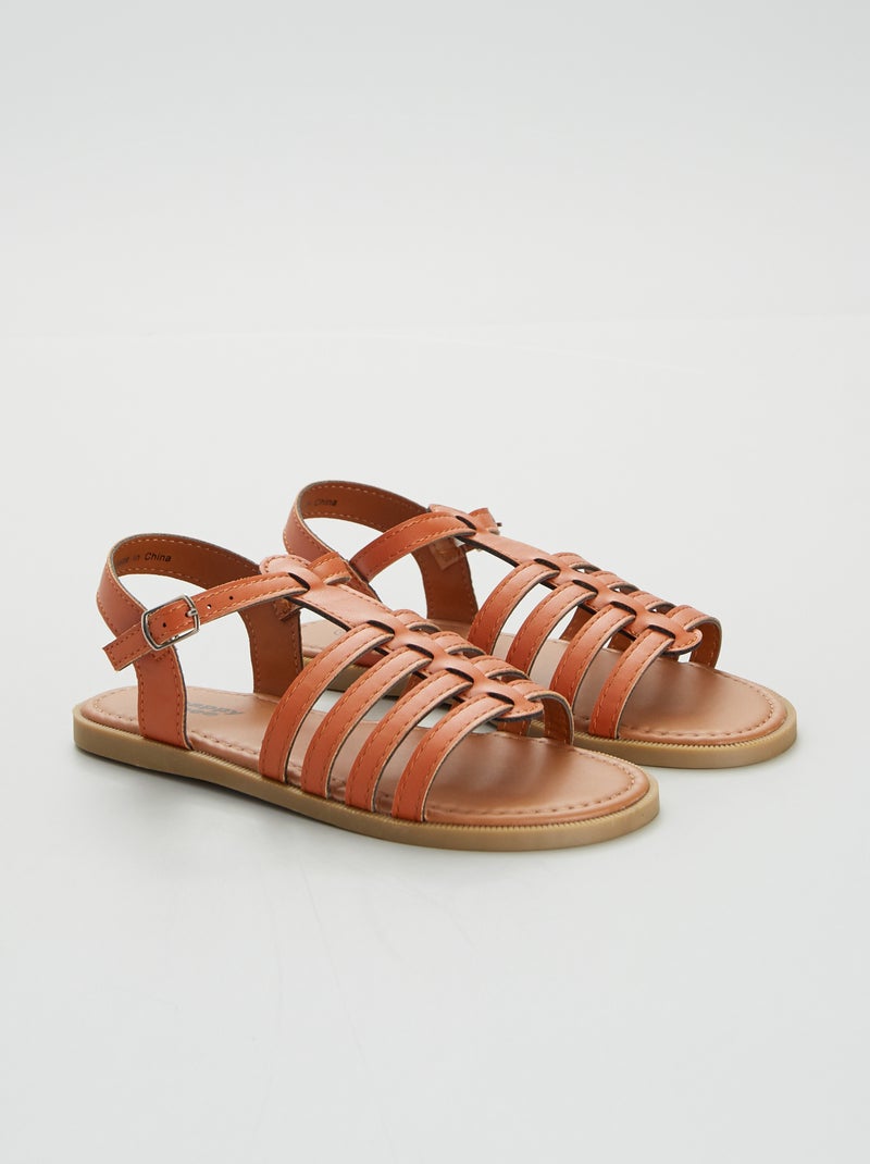 Sandales à brides brun - Kiabi