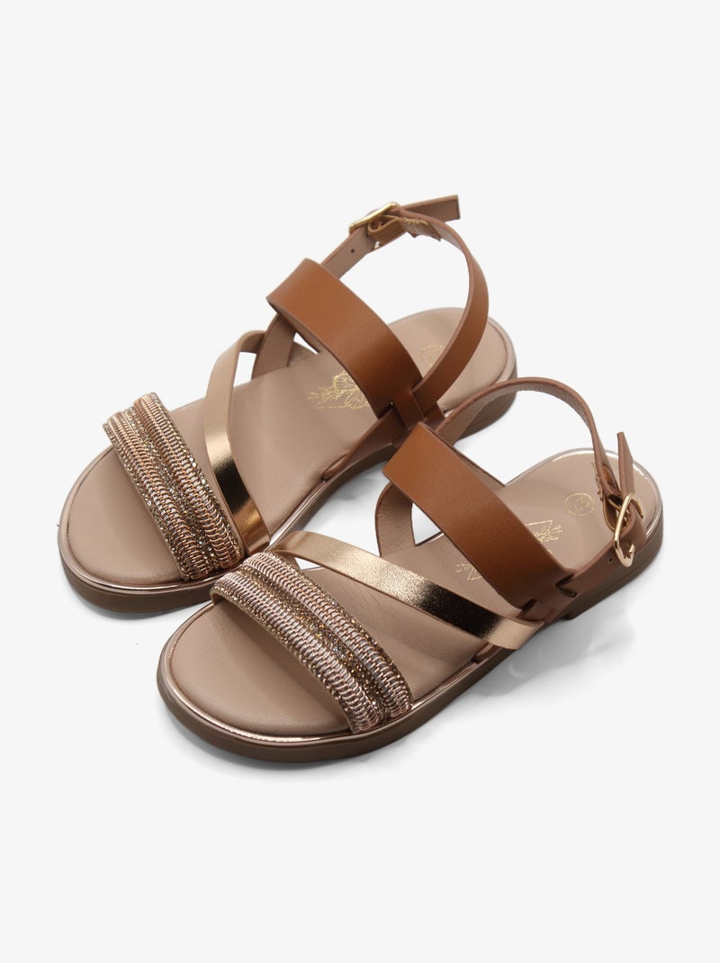 Sandales à brides Camel - Kiabi