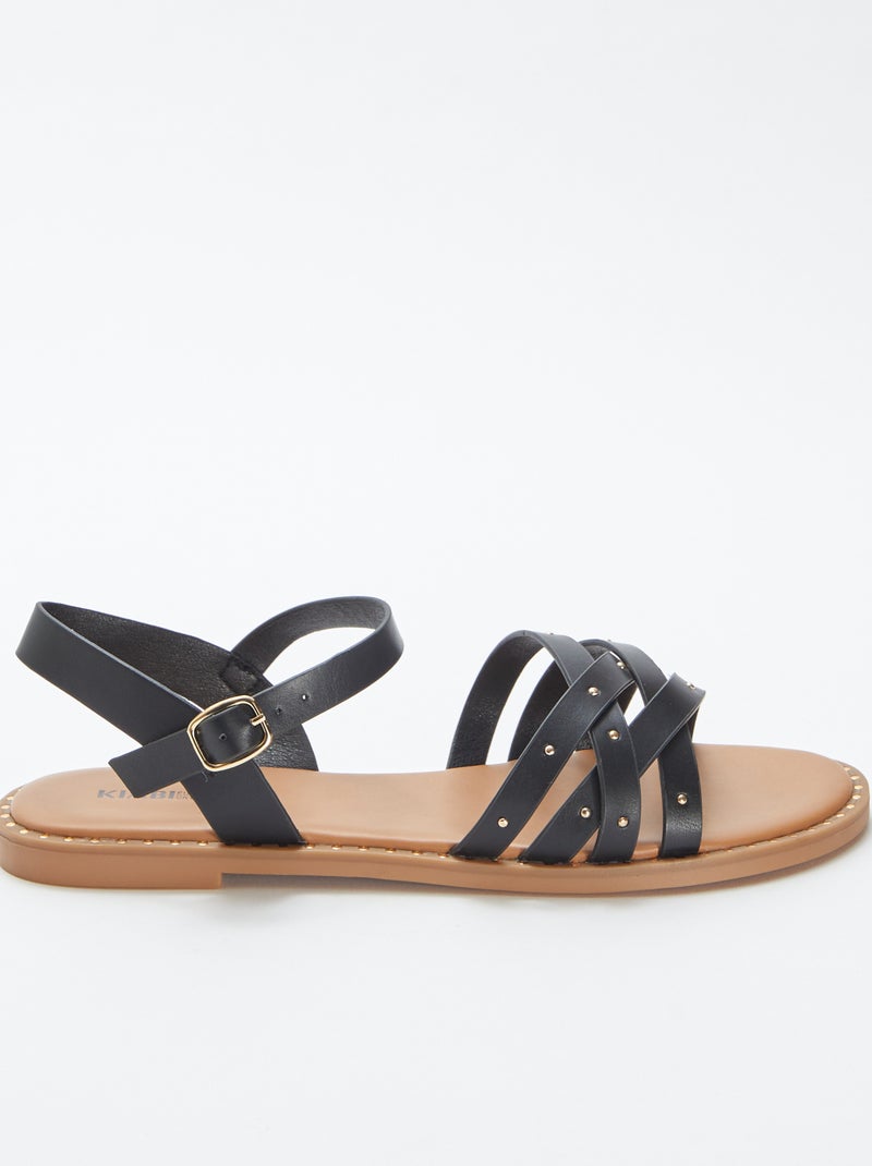 Sandales à brides cloutées NOIR - Kiabi