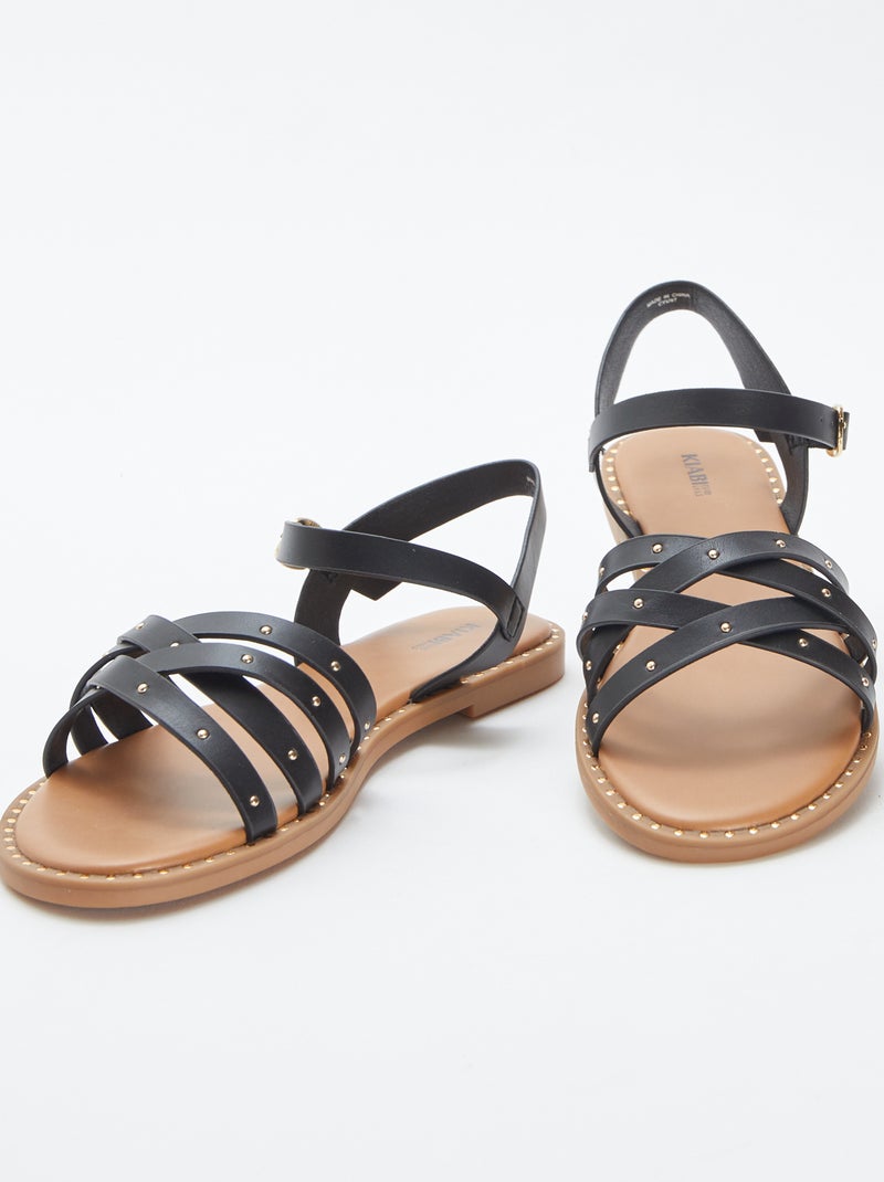 Sandales à brides cloutées NOIR - Kiabi