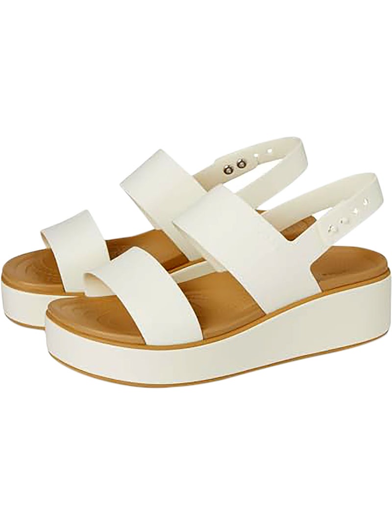 Sandales à Brides Crocs Brooklyn matte Wrap low Wedge Blanc - Kiabi