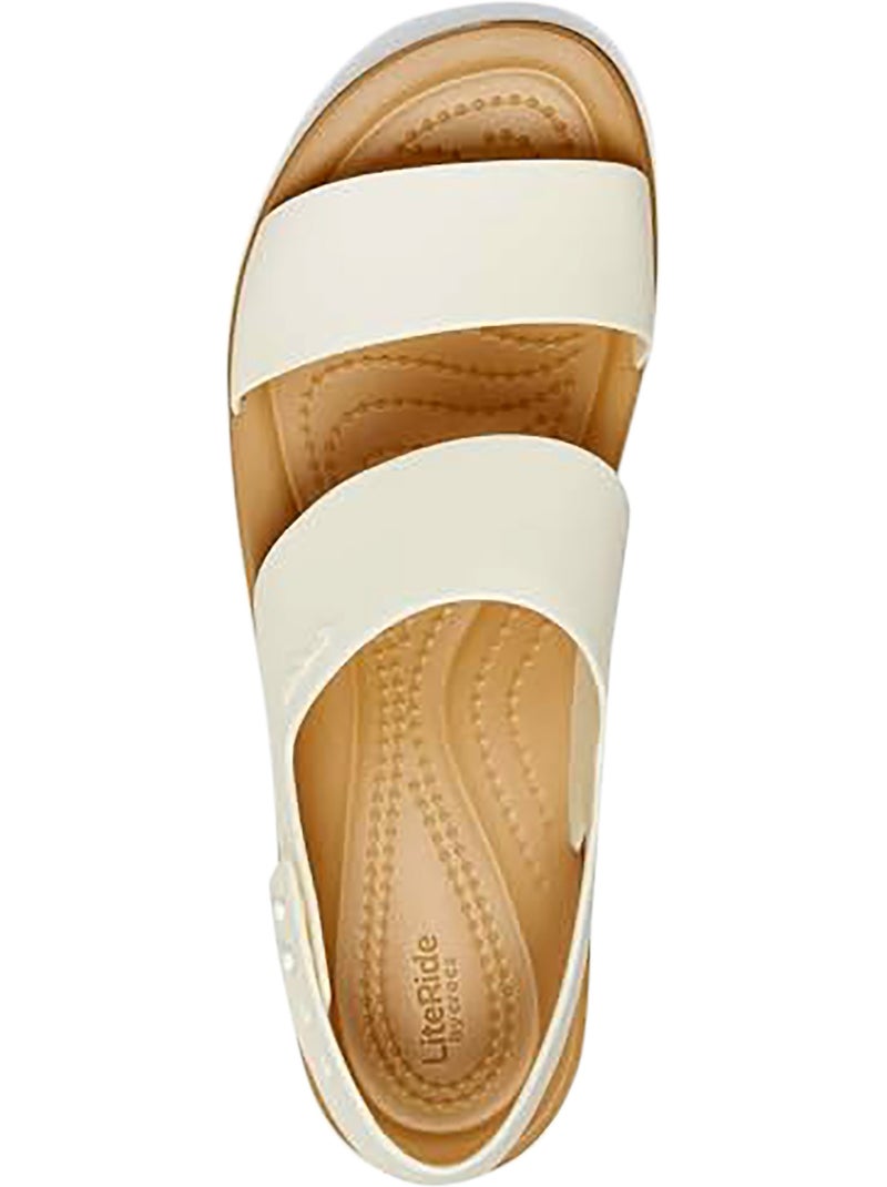 Sandales à Brides Crocs Brooklyn matte Wrap low Wedge Blanc - Kiabi