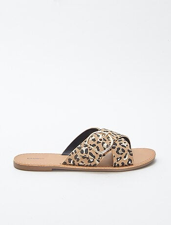 Sandales à brides croisées avec imprimé
