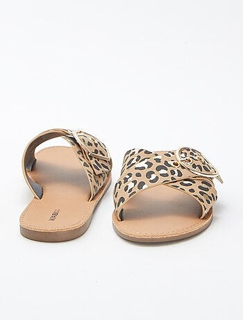 Sandales à brides croisées avec imprimé