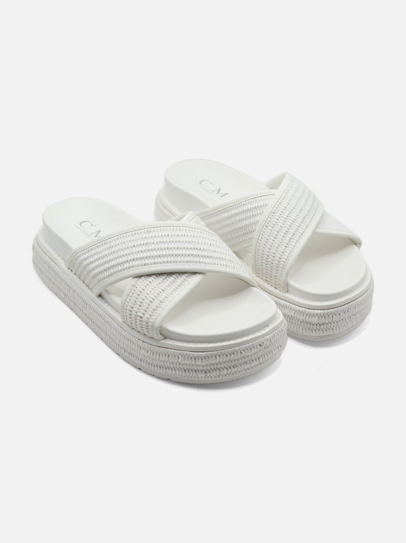 Sandales à brides croisées Blanc - Kiabi