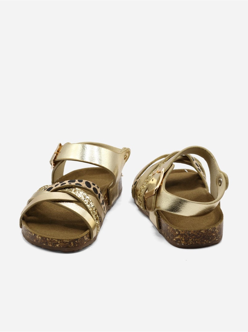 Sandales à brides croisées Doré/or - Kiabi