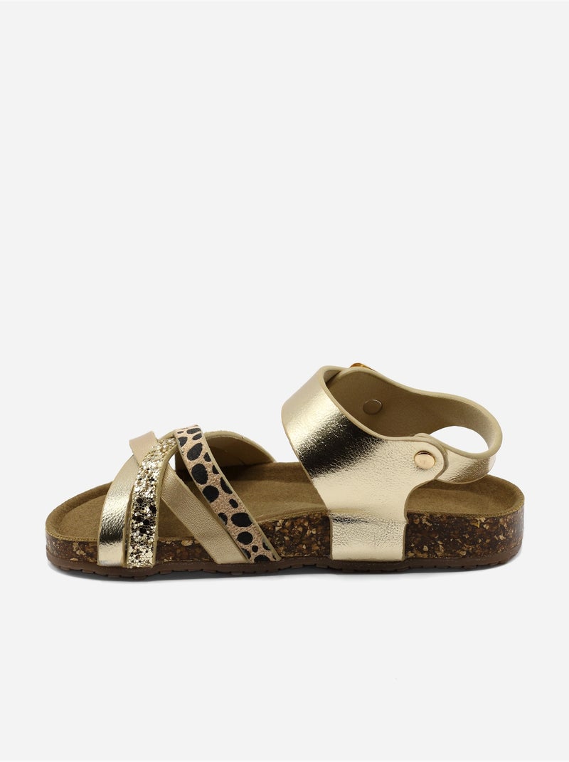 Sandales à brides croisées Doré/or - Kiabi