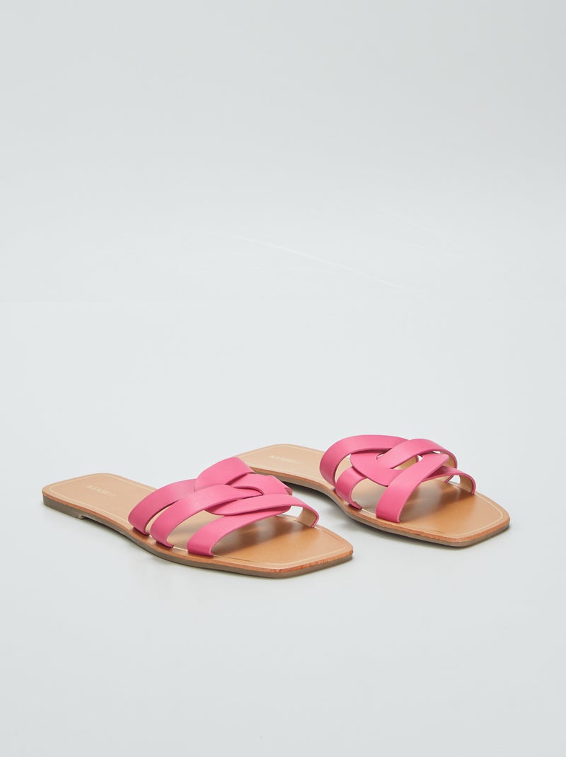 Sandales à brides croisées fantaisie Rose - Kiabi