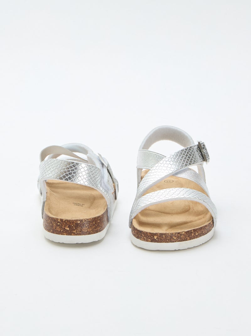 Sandales à brides croisées Gris - Kiabi