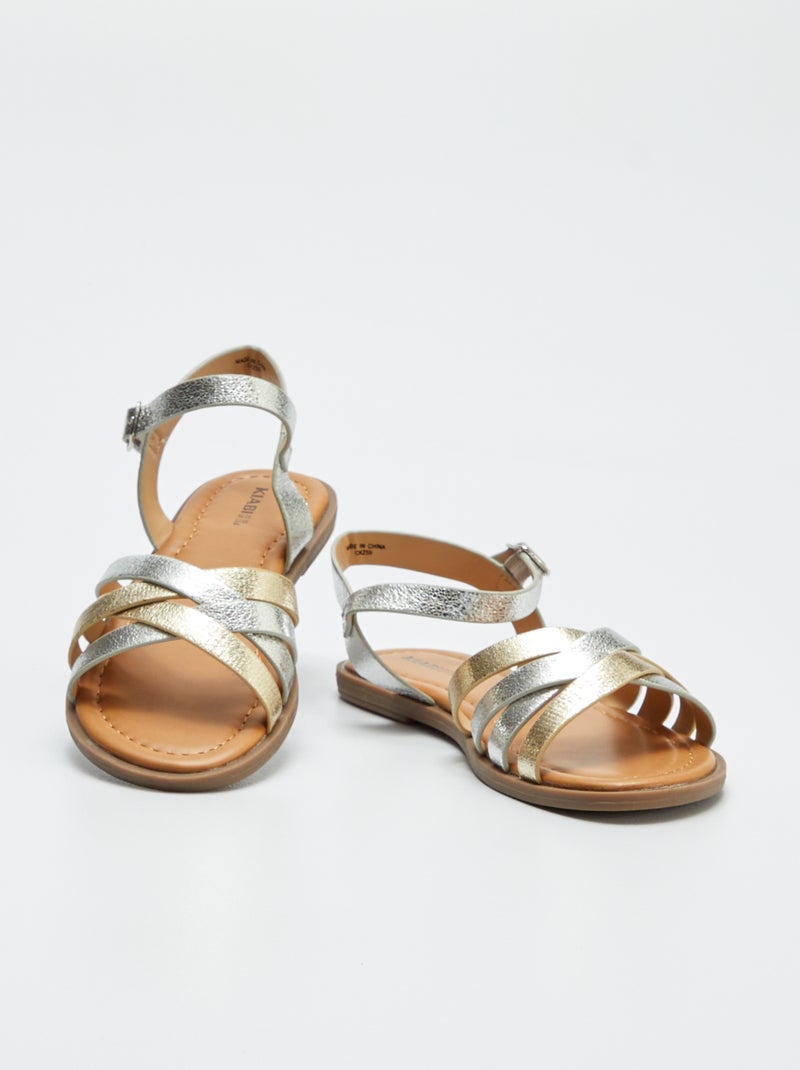 Sandales à brides croisées JAUNE - Kiabi