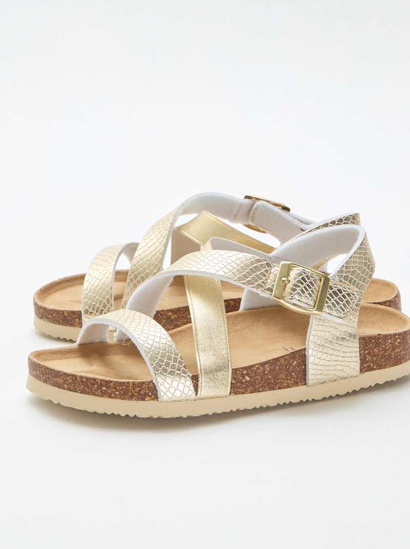 Sandales à brides croisées Jaune - Kiabi