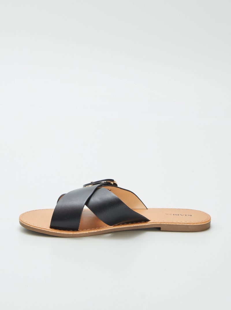 Sandales à brides croisées Noir - Kiabi