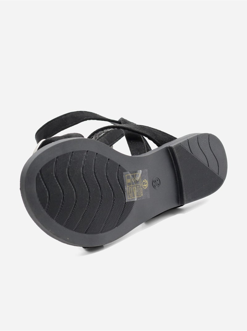 Sandales à brides croisées Noir - Kiabi