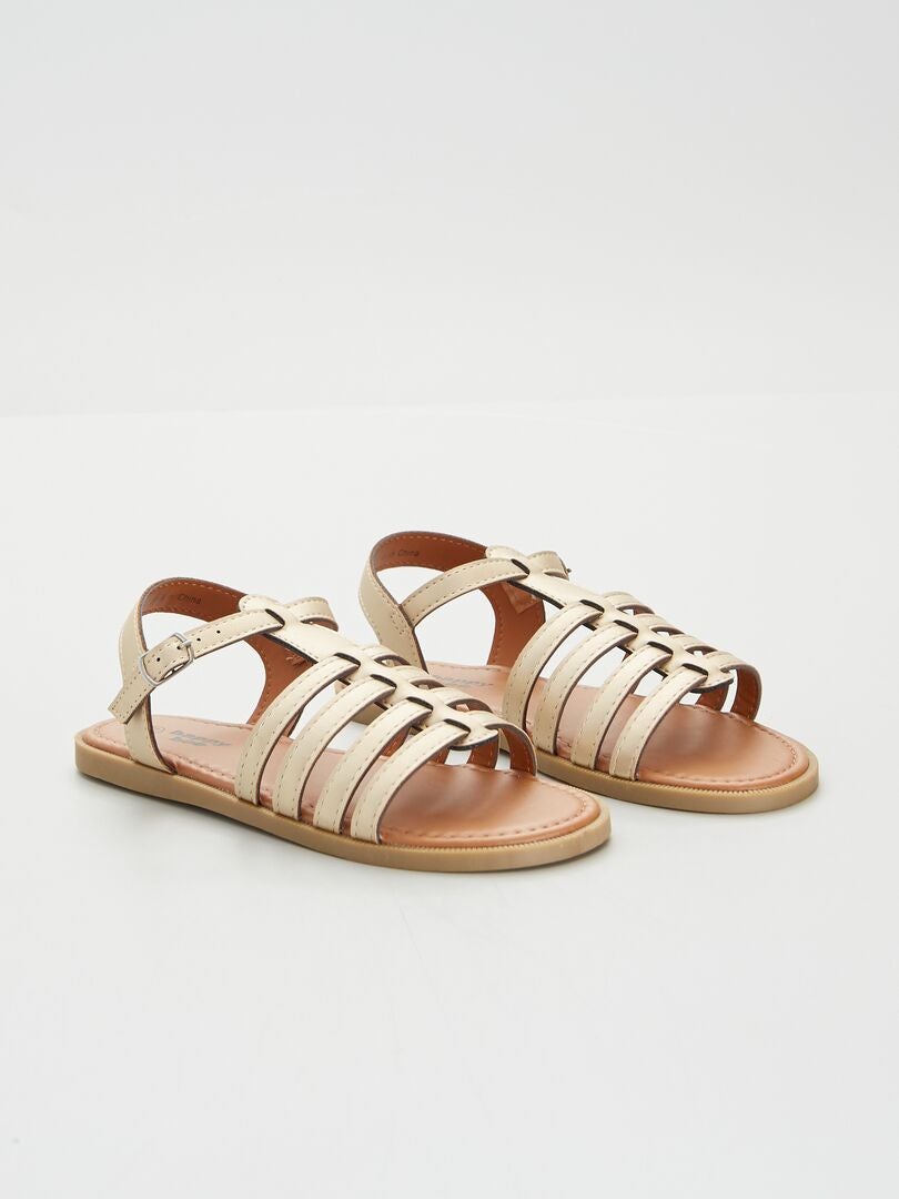 sandale bride dorée