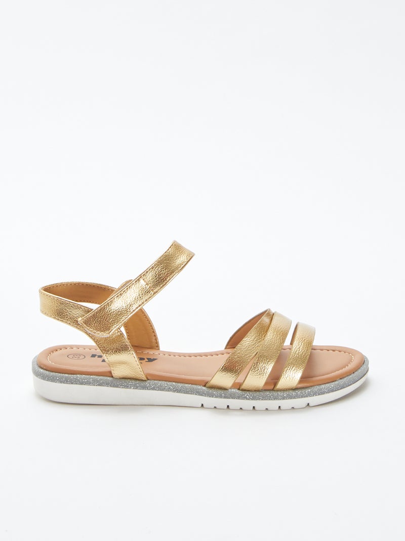 Sandales à brides dorées BEIGE - Kiabi