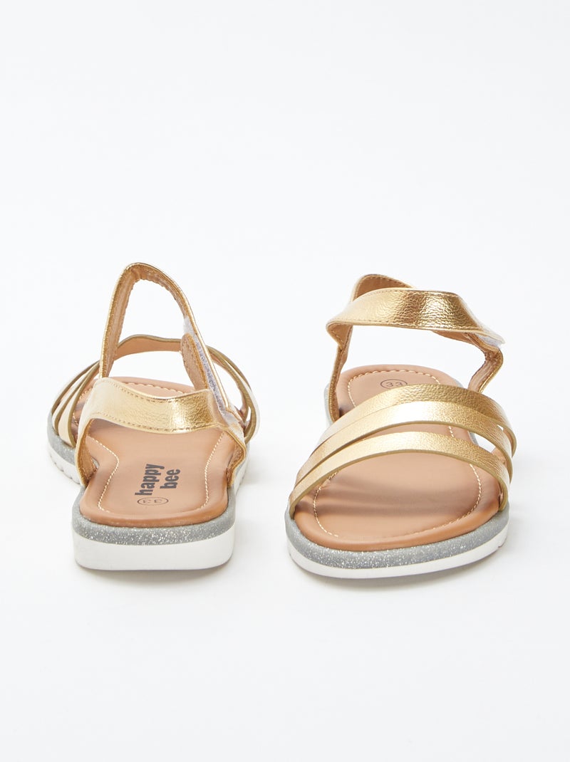 Sandales à brides dorées BEIGE - Kiabi