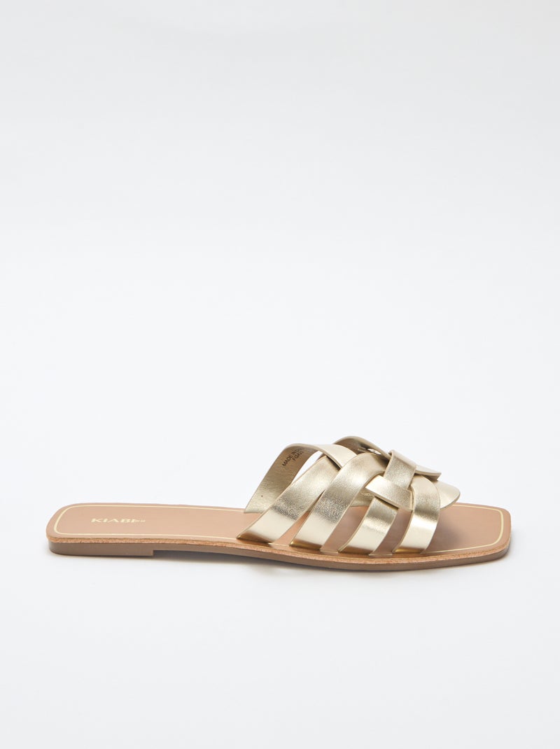 Sandales à brides dorées Jaune - Kiabi