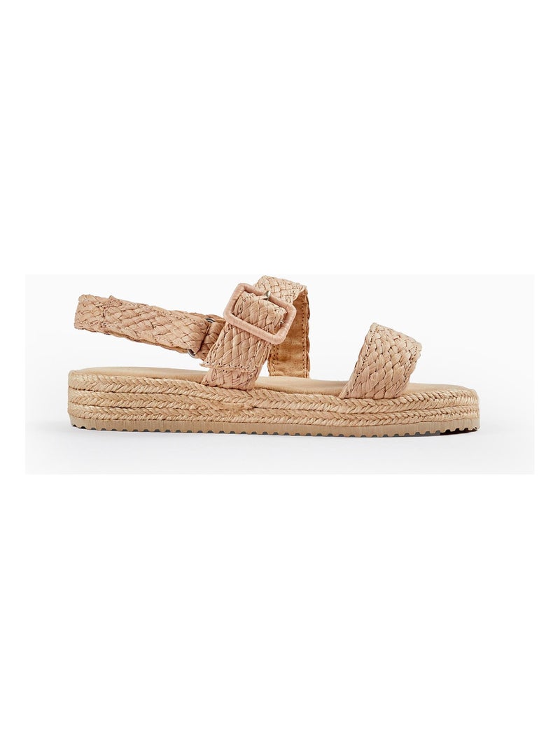 Sandales à brides en jute pour fille Blanc - Kiabi