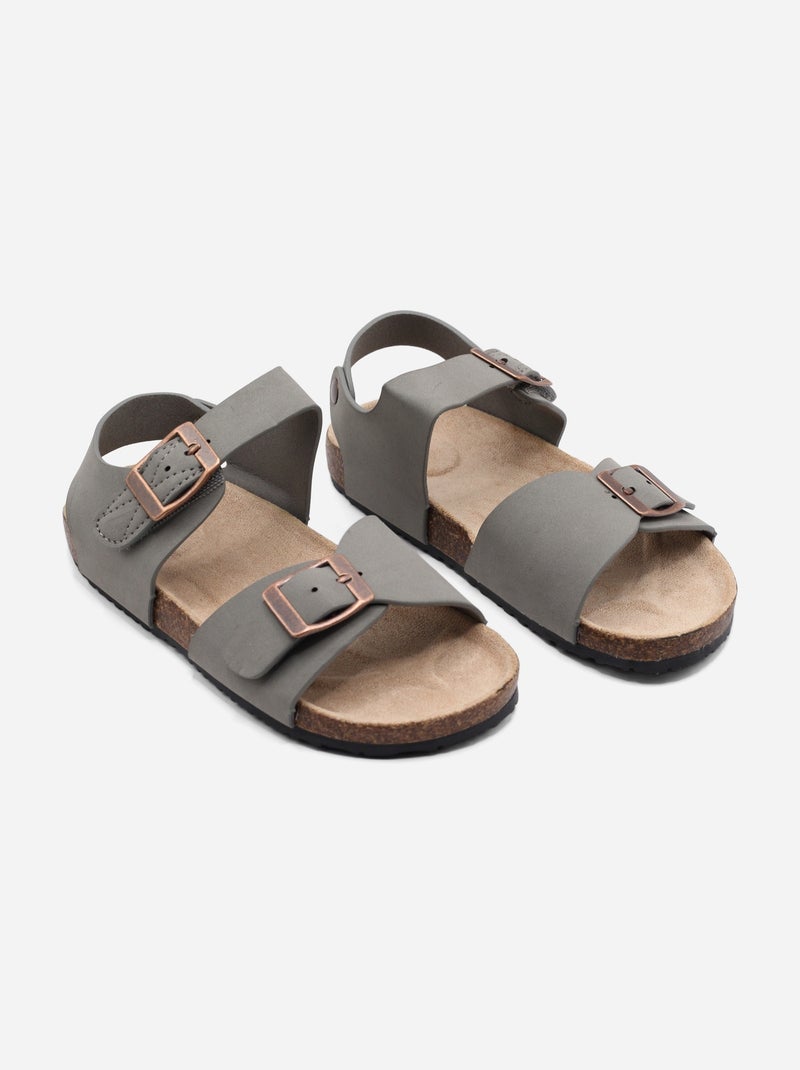 Sandales à brides Gris - Kiabi