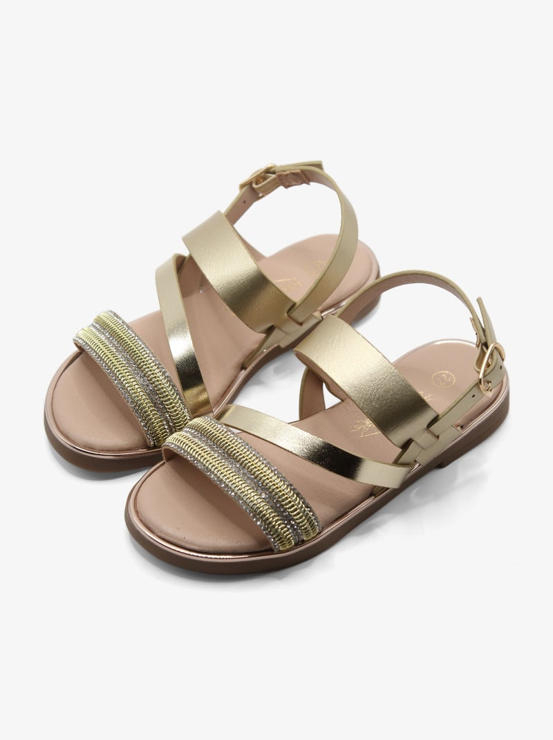 Sandales à brides Jaune - Kiabi