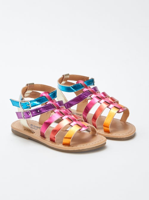 Sandales à brides multicolores - Kiabi