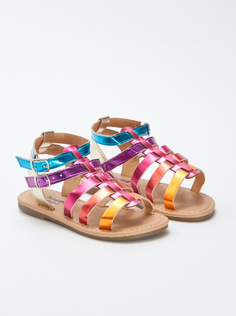 Sandales à brides multicolores BEIGE - Kiabi
