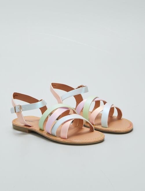 Sandales à brides multicolores - Kiabi