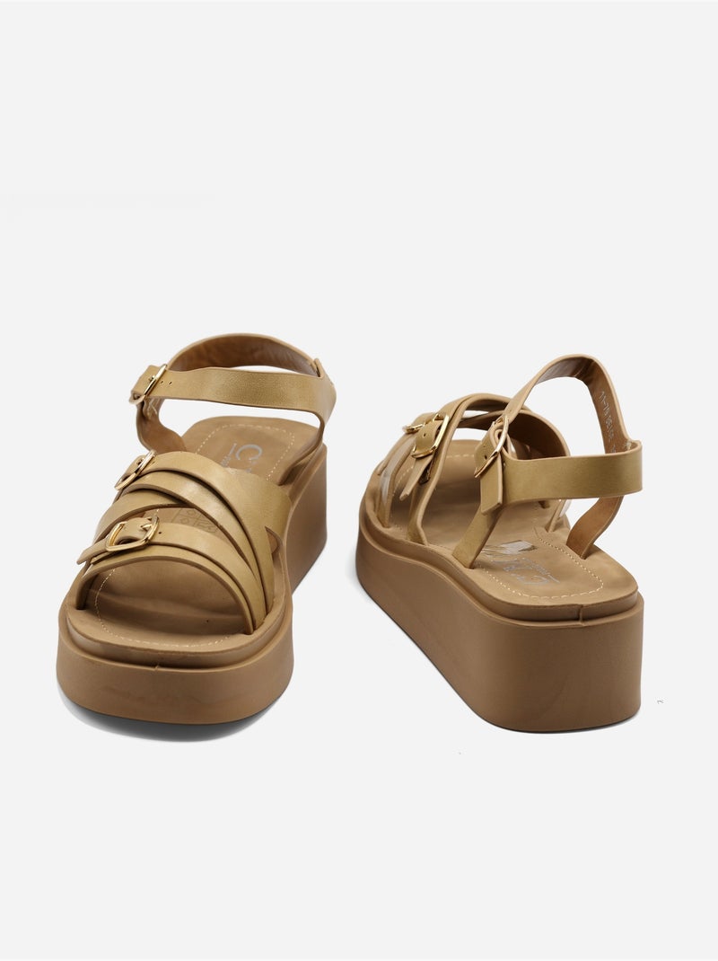 Sandales à brides multiples - C M Beige - Kiabi