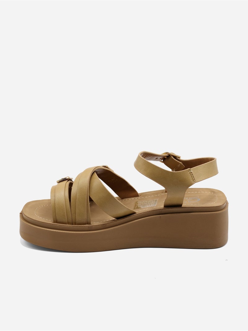 Sandales à brides multiples - C M Beige - Kiabi